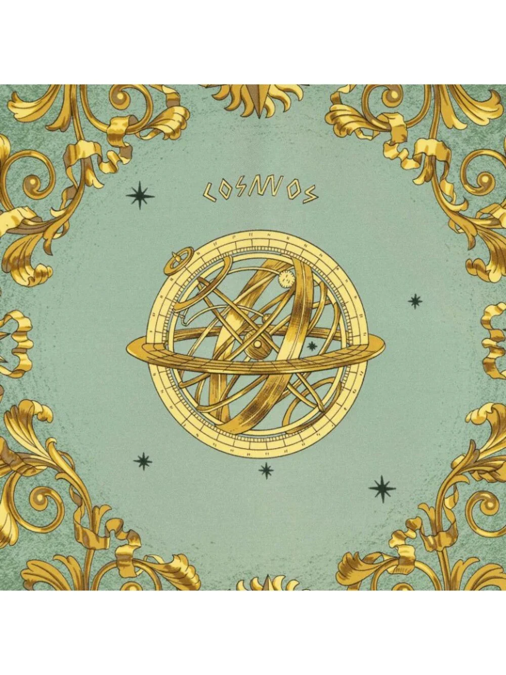 Hermes Scarf Green Yellow Twill Silk